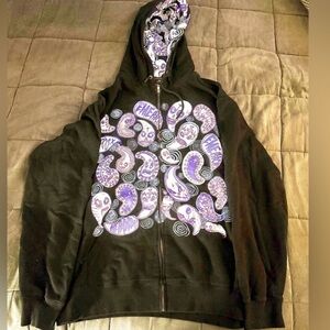 Emerica Y2K Skater 🛹 Black and Purple Graphic Design Hoodie